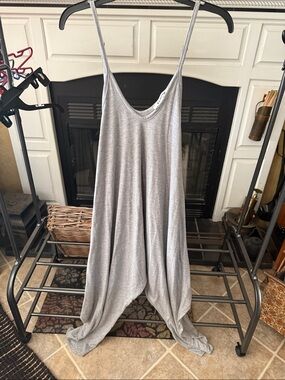 Light Heather Gray Romper with Thin Straps 0092